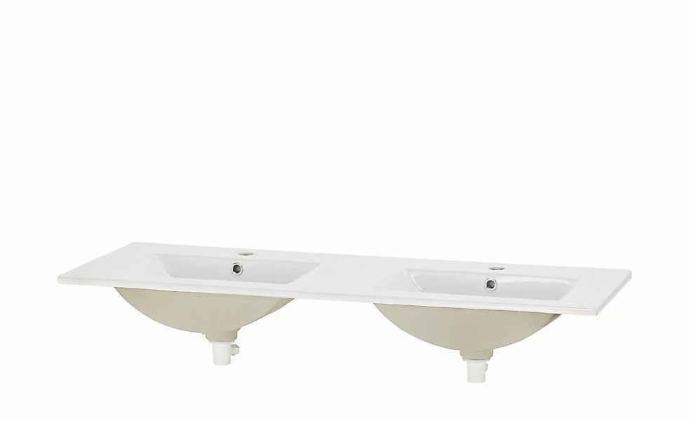 Wohnwert Keramik-Doppelwaschtisch  Capri ¦ weiß ¦ Maße (cm): B: 120 H: 1,8 günstig online kaufen