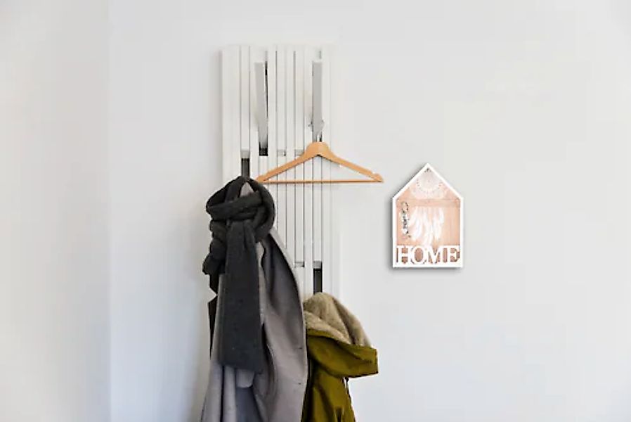 MIRRORS AND MORE Wandregal »Gina«, (1 St.), mit 3 Haken, Home Schriftzug günstig online kaufen