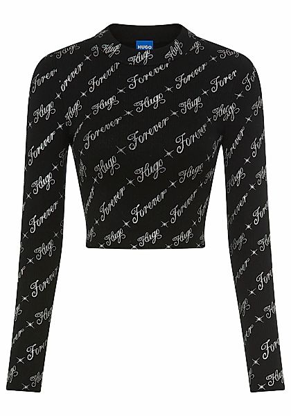 HUGO Blue Langarmshirt "Soiler", mit All-Over-Print, cropped günstig online kaufen