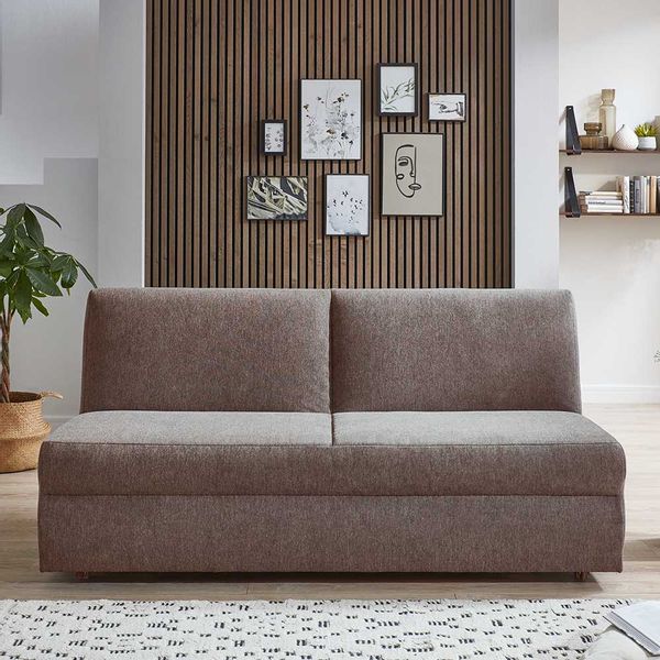 2er Schlafsofa in Taupe Webstoff Bezug günstig online kaufen