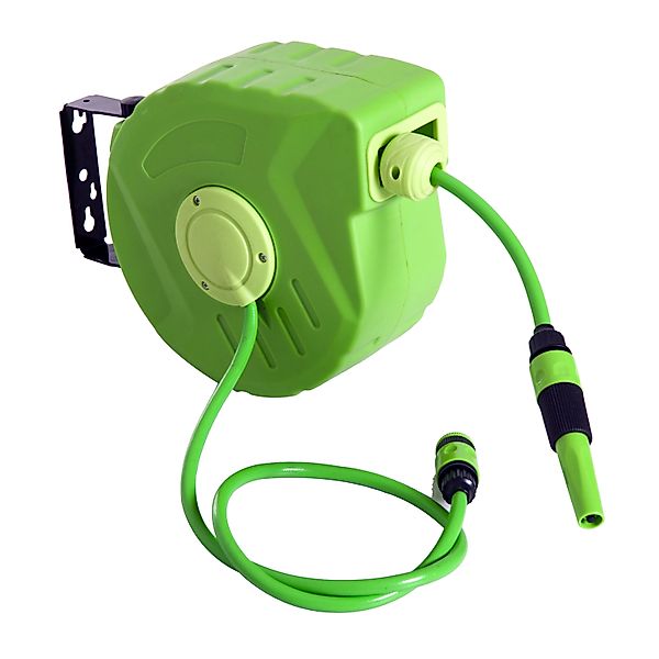 Outsunny Druckluft Schlauchtrommel 10+1m Automatik Schlauchaufroller 180° s günstig online kaufen