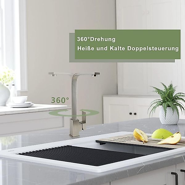 ZMH Küchenarmatur 360° Schwenkbar 34CM Spültischarmatur günstig online kaufen