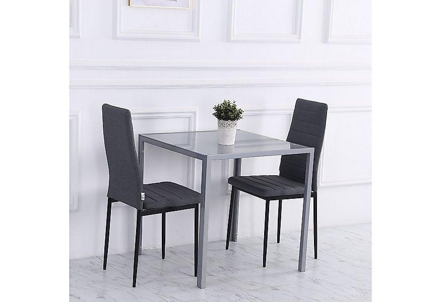 HOMCOM Esstisch Esszimmertisch für 4 Personen (Glastisch, 1-St., Küchentisc günstig online kaufen