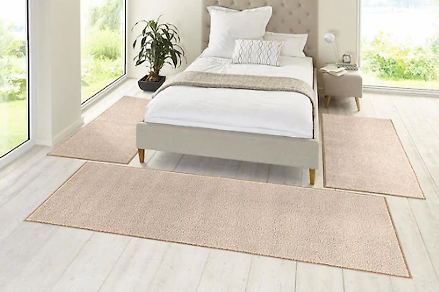 HANSE Home Bettumrandung »Pure 100«, (3 tlg.), Kurzflor, Unifarben, Teppich günstig online kaufen