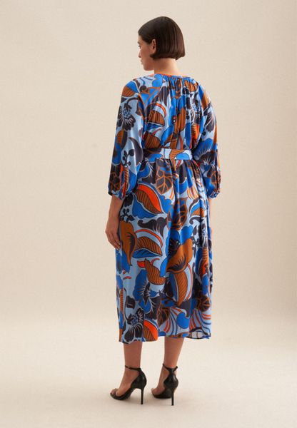 seidensticker Sommerkleid "Schwarze Rose" 3/4-Arm Rundhals Floral günstig online kaufen
