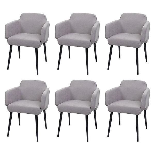 CHEFGASTRO Esszimmerstuhl 6er-Set 77x57x56cm Sitzhöhe 48cm Stoff/Textil Met günstig online kaufen