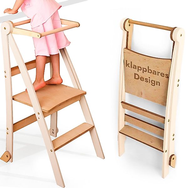 Goodevas Kinderklappstuhl Montessori-Lernleiter: Klappbare Lernleiter günstig online kaufen