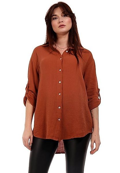 YC Fashion & Style Hemdbluse Oversized Musselin-Hemdbluse – lässig, weich & günstig online kaufen