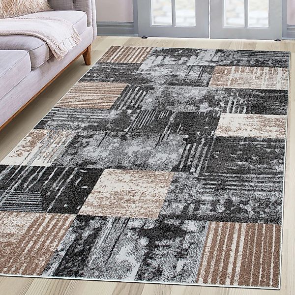 OTTO home Teppich "Lunari, Vintage-Karo Design" rechteckig 9 mm Höhe modern günstig online kaufen