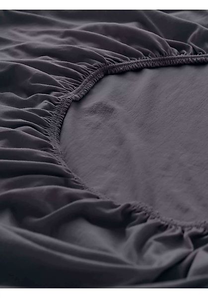 hessnatur Jersey-Spannbetttuch aus Bio-Baumwolle - grau - Größe 180x200 cm günstig online kaufen