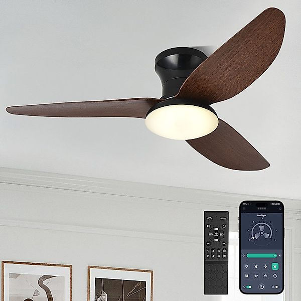 LMaxhome Deckenleuchten LED Leise Deckenventilator 60W,6-stufiger,Fernbedie günstig online kaufen