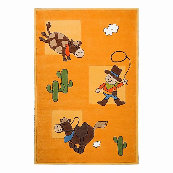 home24 THEKO die markenteppiche Kinderteppich Cowboy Fun Orange mit Motiv W günstig online kaufen