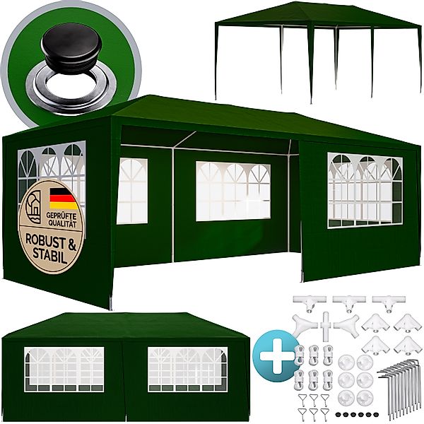 Casaria Partyzelt Rimini, grün 3x6m UV-Schutz 18m² Wasserabweisend 6 Seiten günstig online kaufen