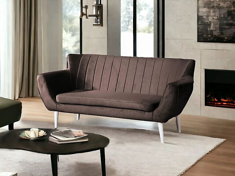 Compleo 2-Sitzer Sofa mit hohen Beinen, Velours-Sofa TULIO, Breite: 160, Ko günstig online kaufen