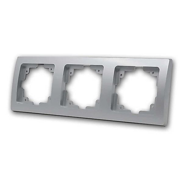 ChiliTec DELPHI 3-Fach Rahmen Silber zB als 3er Steckdose günstig online kaufen