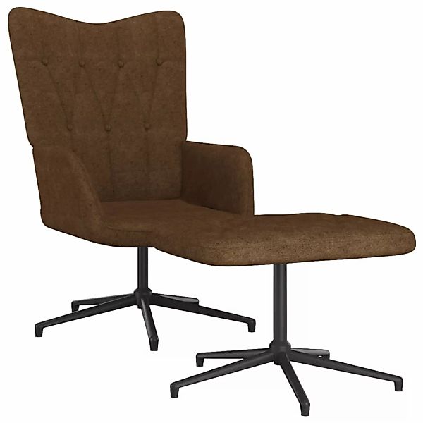 Relaxsessel Mit Hocker 62x67x97,5 Cm Braun Stoff günstig online kaufen