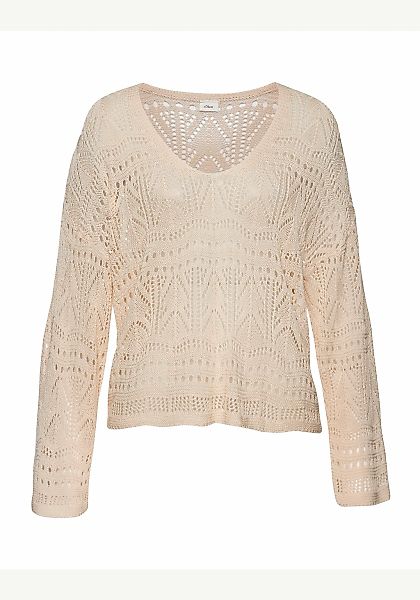 s.Oliver Strandpullover, mit semi-transparentem Ajourmuster, sommerlicher S günstig online kaufen