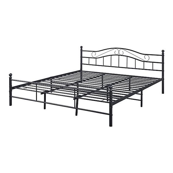 en.casa Metallbett, »Florenz« 180x200cm Schwarz + günstig online kaufen