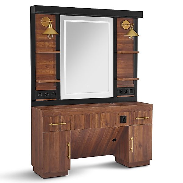 Barberpub Spiegelschrank BarberPub Friseurplatz mit Ablagen günstig online kaufen