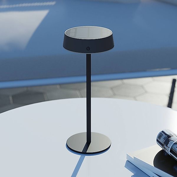 Calex LED-Solar-Akku-Tischleuchte Parma, dimmbar, schwarz günstig online kaufen