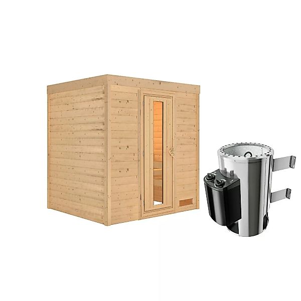 Karibu Sauna Cosi Naturbelassen mit Ofen 3,6 kW integr. Steuerung günstig online kaufen