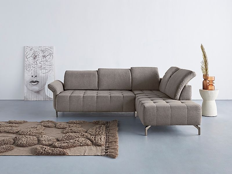 Home affaire Ecksofa "Fresh L-Form" Federkern, wahlweise Kopfteilverstellun günstig online kaufen