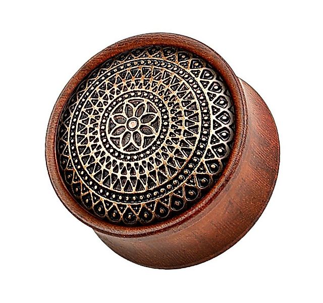 Taffstyle Plug Piercing Organic Sattel Holz Muster Blume, Ohr Plug Flesh Tu günstig online kaufen