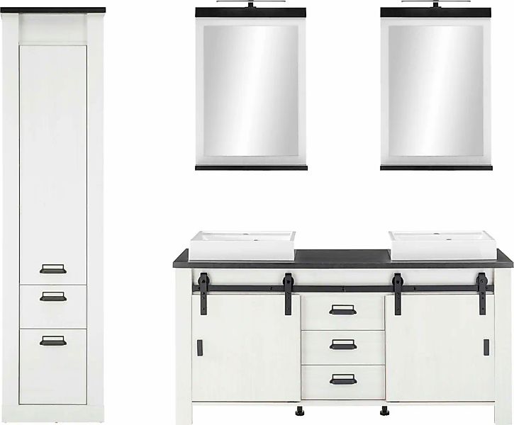 Home affaire Badmöbel-Set "SHERWOOD, Bad im modernen Design, 4-teiliges Bad günstig online kaufen