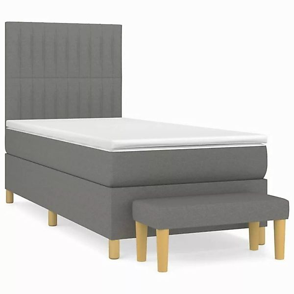 furnicato Bett Boxspringbett mit Matratze Dunkelgrau 80x200 cm Stoff (1-tlg günstig online kaufen