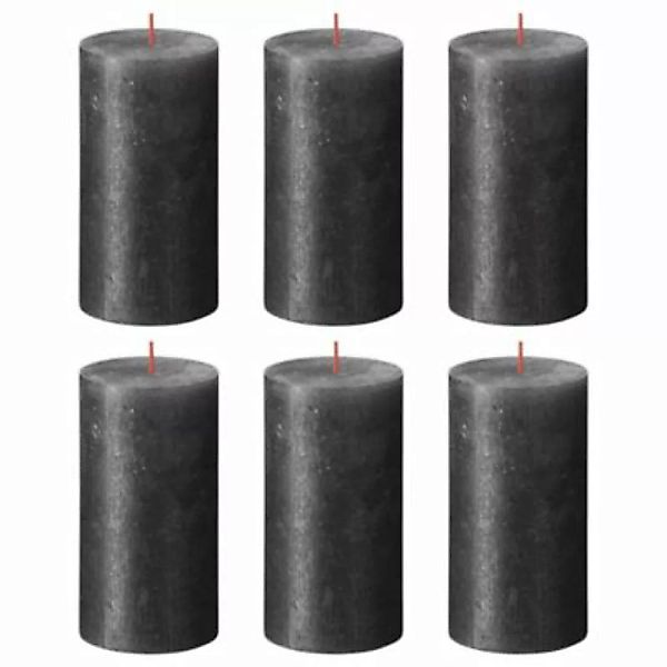 Bolsius Rustikale Stumpenkerzen Shimmer 4 Stk. 130x68 mm Anthrazit Kerze an günstig online kaufen