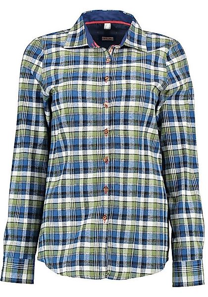 OS Trachten Trachtenbluse Lumeru Damen Flanell Langarmbluse mit Haifischkra günstig online kaufen