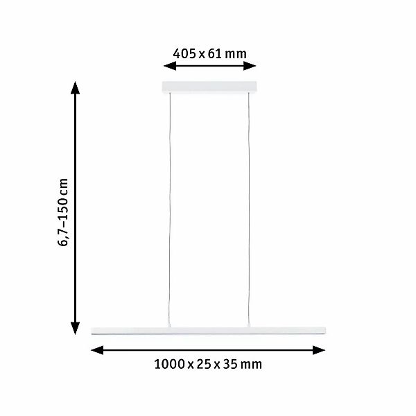 Paulmann Lento LED-Hängelampe, weiß, dimmbar, Up-&Downlight günstig online kaufen