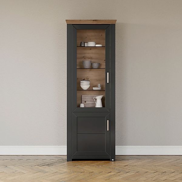 set one by Musterring Standvitrine "York", Typ 01, mit Glastür, Beleuchtung günstig online kaufen