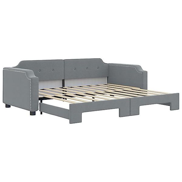 vidaXL Gästebett Gästebett Tagesbett Ausziehbar Hellgrau 90x200 cm Stoff Be günstig online kaufen