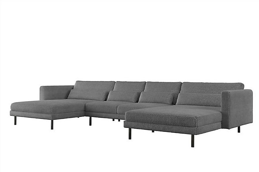 Fun Möbel Wohnlandschaft U-Form Sofa FUN AGAPITO in Stoff, inkl. 4 Zierkiss günstig online kaufen