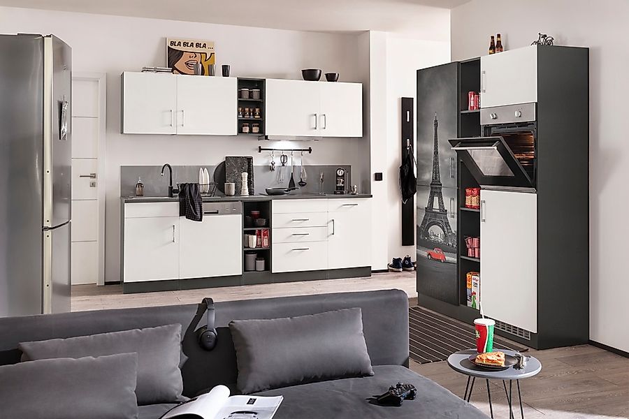 KOCHSTATION Küchenzeile »KS-Paris«, mit E-Geräten, Breite 400 cm günstig online kaufen