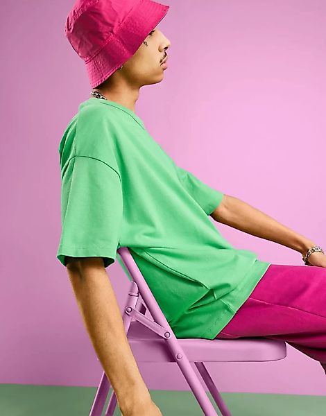 ASOS DESIGN – Locker geschnittenes Oversize-T-Shirt in Hellgrün günstig online kaufen