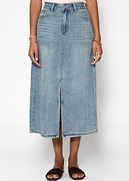 SASSYCLASSY A-Linien-Rock Midi Jeans Rock mit günstig online kaufen
