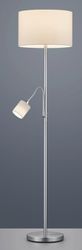 Stehlampe HOTEL Nickel Matt 1 Stück Metall / Stoff Hellgrau, Weiß günstig online kaufen
