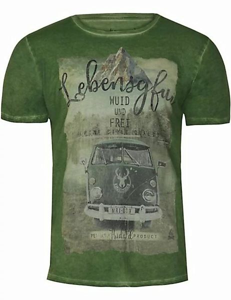 MarJo T-Shirt Herren Trachtenshirt 'Lebensgfui' mit Printmotiv günstig online kaufen