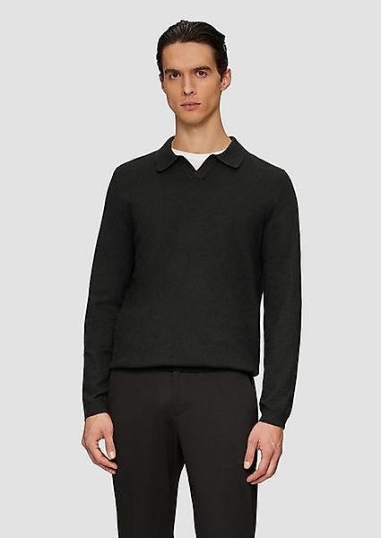 s.Oliver BLACK LABEL Strickpullover Strickpullover mit Polokragen und Seide günstig online kaufen