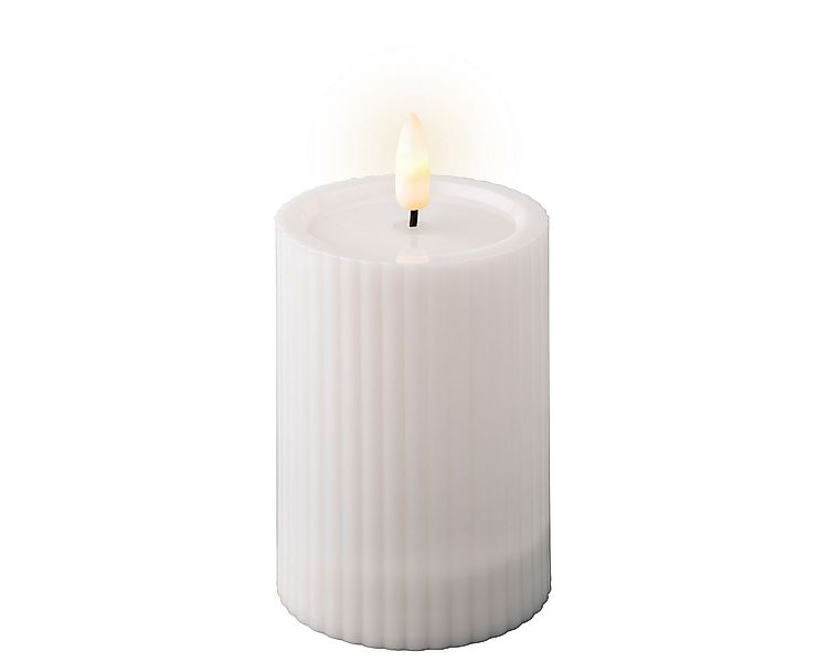 Lumineo Outdoorkerze, Solar LED Kerze Outdoor 7x10cm Kunststoff gerillt Wei günstig online kaufen