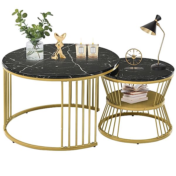 OKWISH Couchtisch und 2er Set, Beistelltisch günstig online kaufen