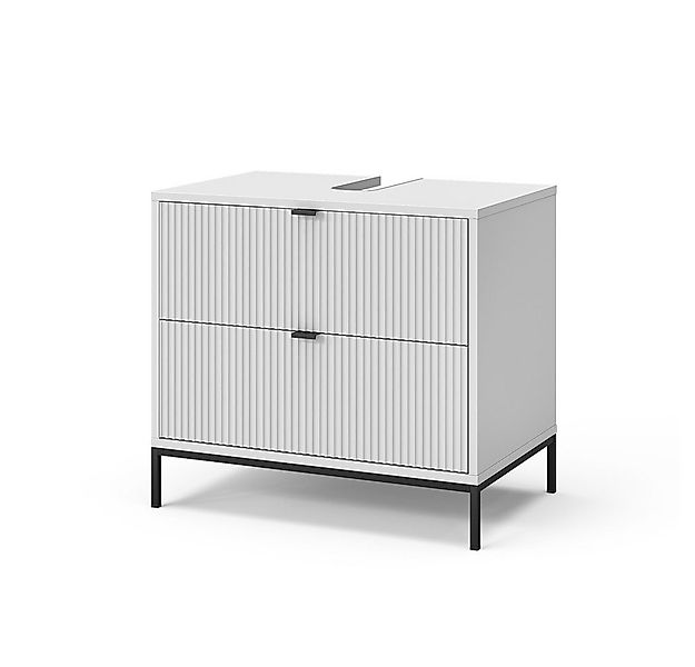 Vicco Waschbeckenunterschrank Eliza, Weiß, 70 x 63 cm mit 2 ausziehbaren Sc günstig online kaufen