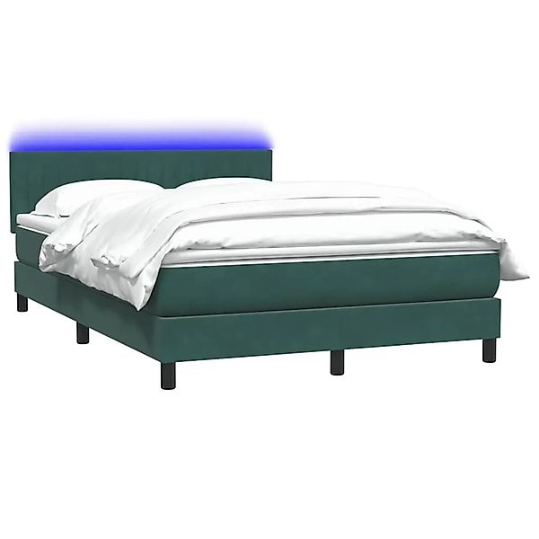 vidaXL Boxspringbett mit Matratze & LED Dunkelgrün 160x210 cm Samt 3317082 günstig online kaufen