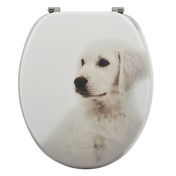 MSV WC-Sitz Scott MDF 42,5 cm x 36,5 cm x 5 cm Weiß-Beige günstig online kaufen