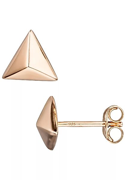JOBO Paar Ohrstecker "Dreieck", dreieckig 925 Silber roségold vergoldet günstig online kaufen