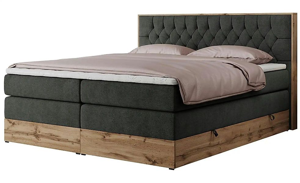Boxspringbett mit Bettkasten Amore King ¦ grau ¦ Maße (cm): B: 148 H: 115 B günstig online kaufen