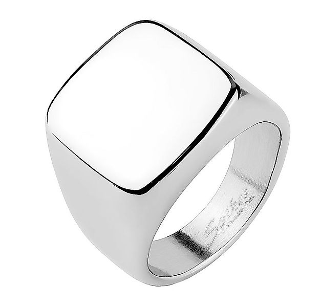Taffstyle Fingerring Herren Siegelring Edelstahl Quadrat Massiv Silber Größ günstig online kaufen