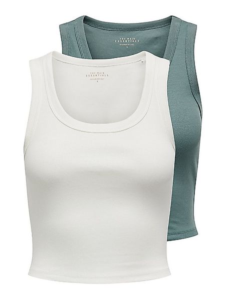 ONLY Tanktop ONLEASY S/L TANK TOP JRS 2 PACK (Packung, 2-tlg) Baumwollmisch günstig online kaufen